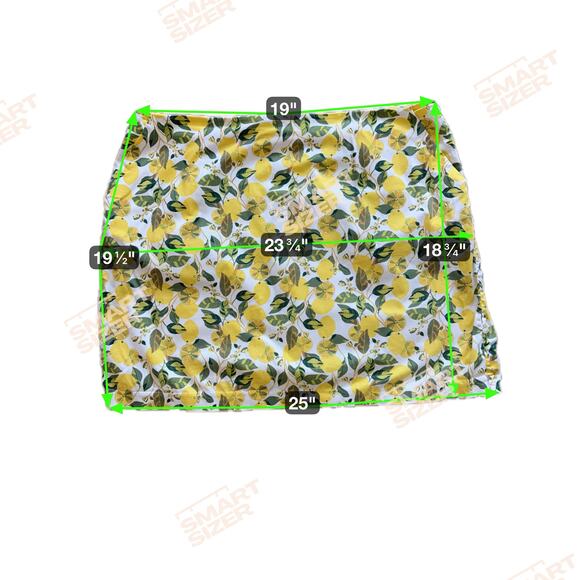 Boden Lemon Mini Skirt Printed Citrus US 16 18 R Fruit Yellow Plus Cotton Pencil - Picture 6 of 6